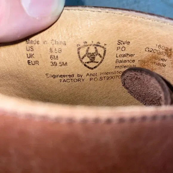 Ariat We Men’s Weaved Bootie Size 8.5 B Brown Leather Going Out Party Fun - Picture 2 of 12